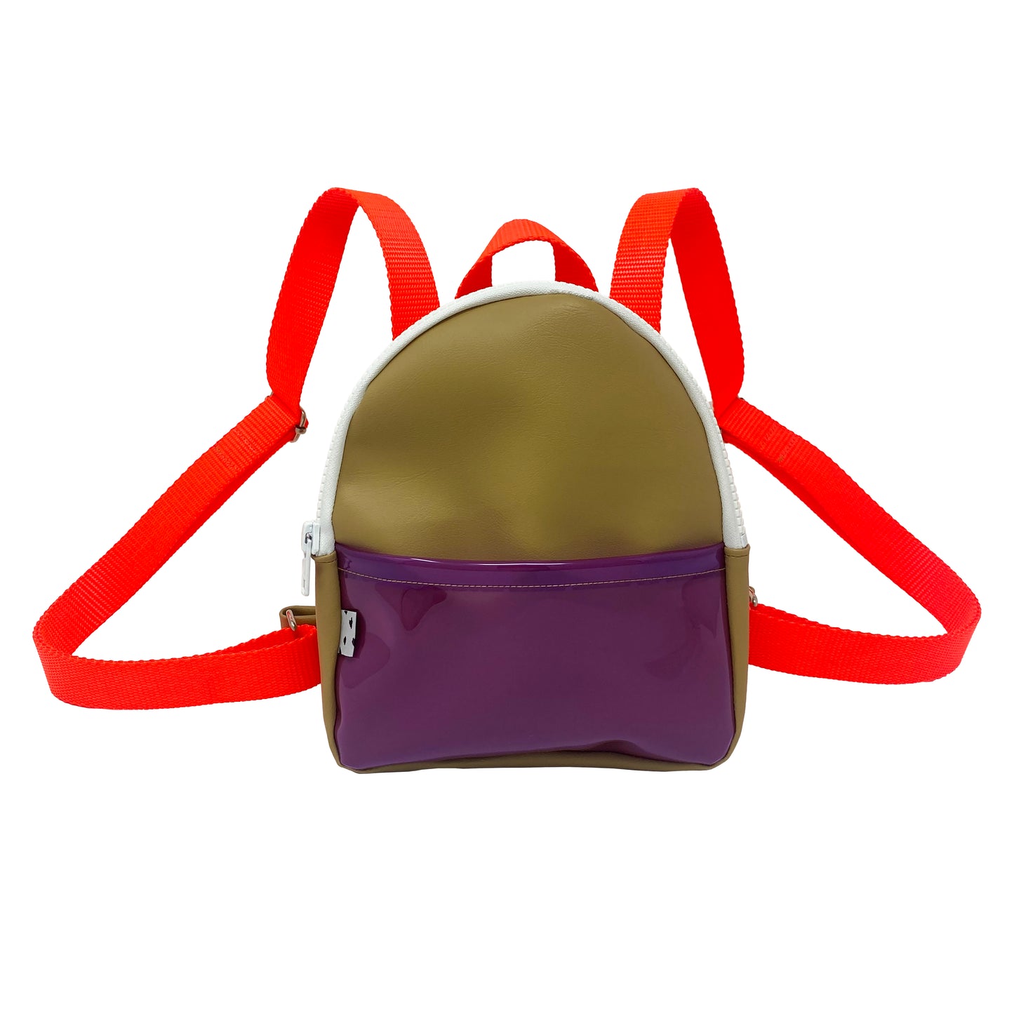 Tan + Purple + White Mini Backpack
