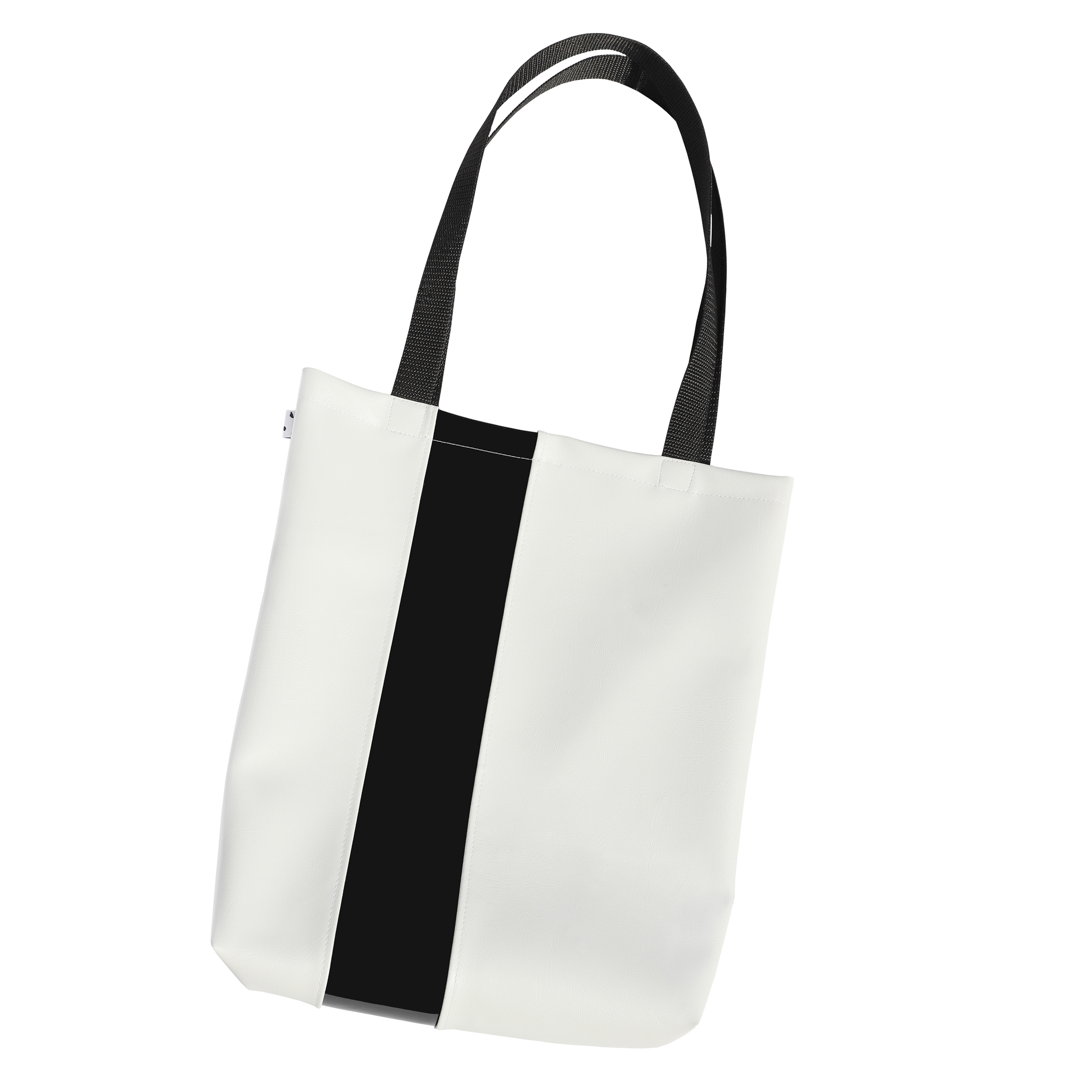 White + Black Stripe Tote Bag