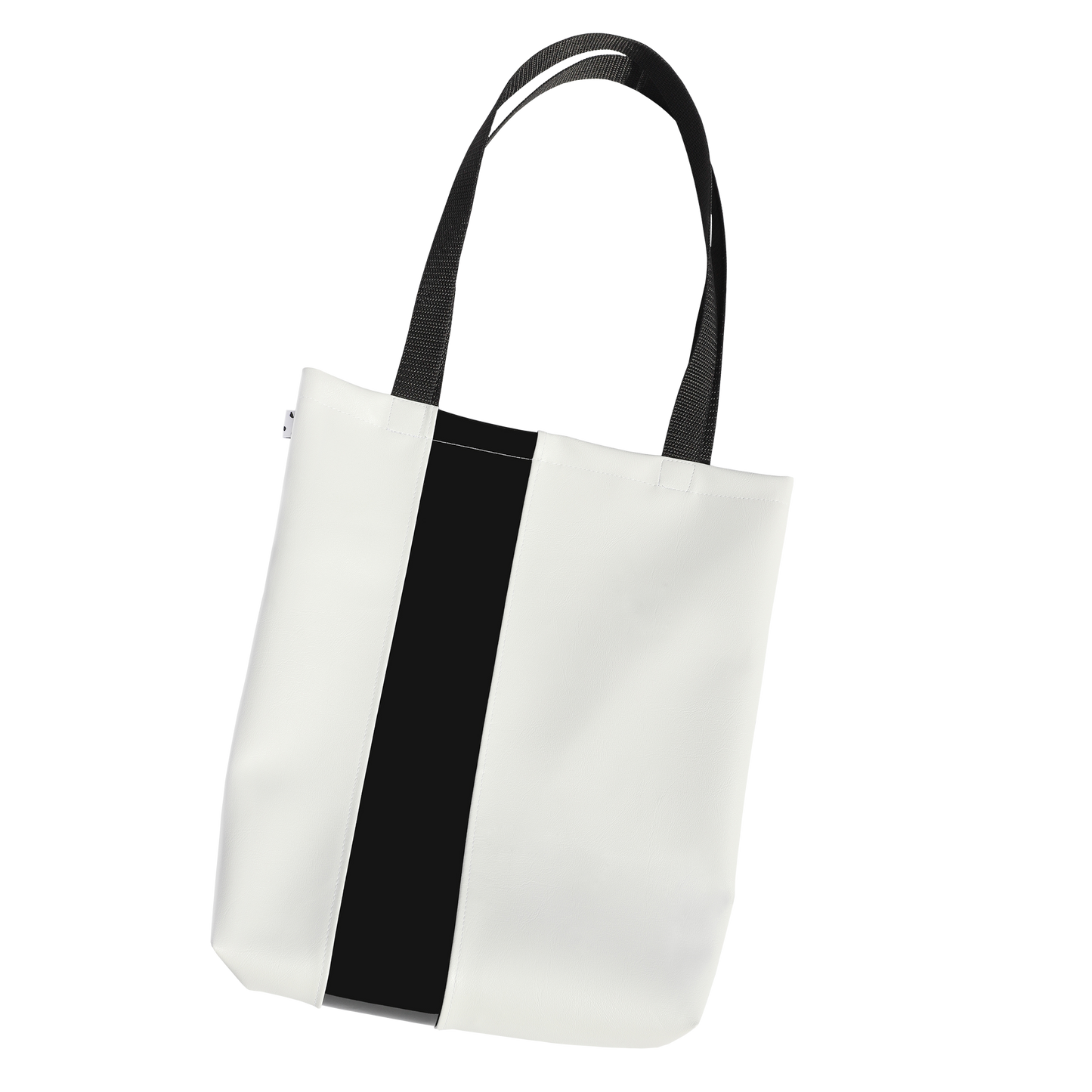 White + Black Stripe Tote Bag