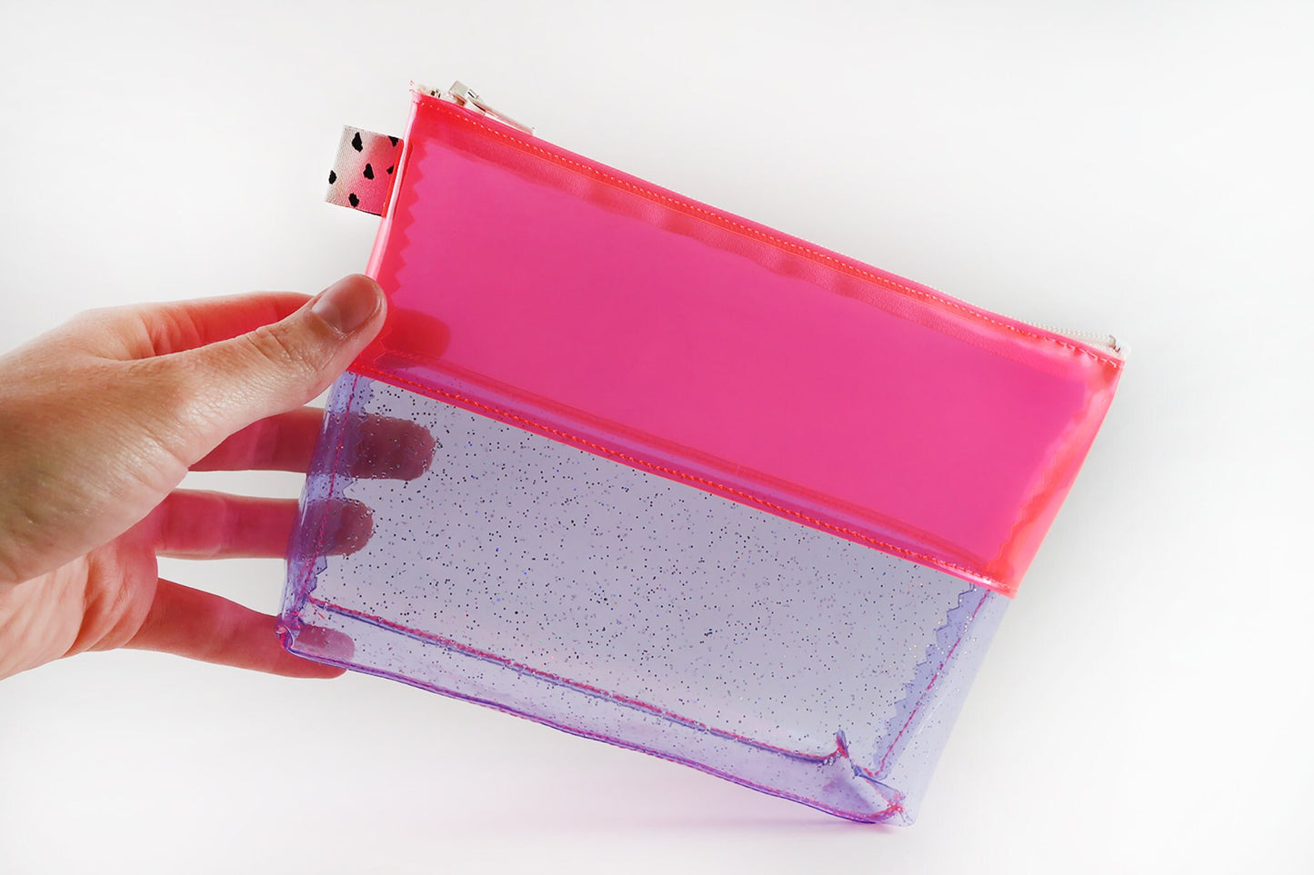 Pink + Purple Glitter Jelly Cosmetic Bag