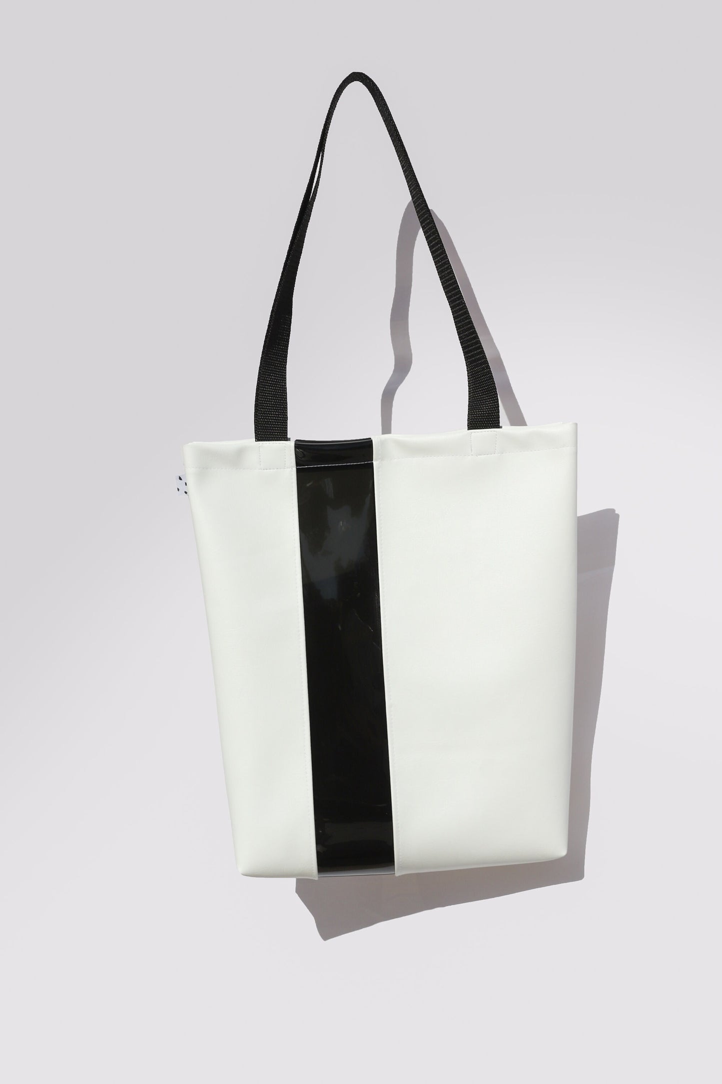 White + Black Stripe Tote Bag