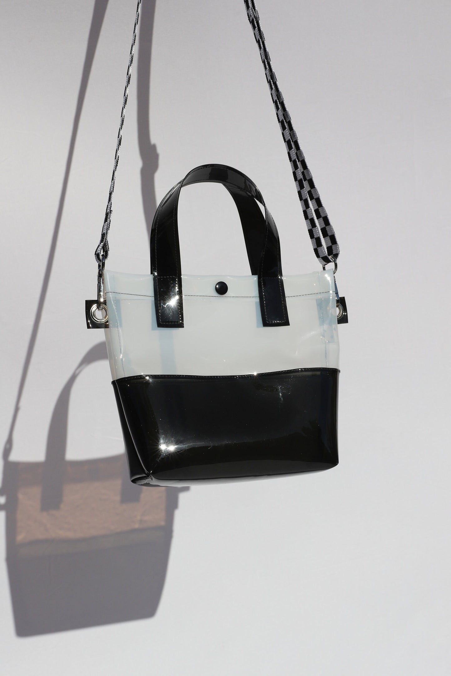 Black + White Handle Bag