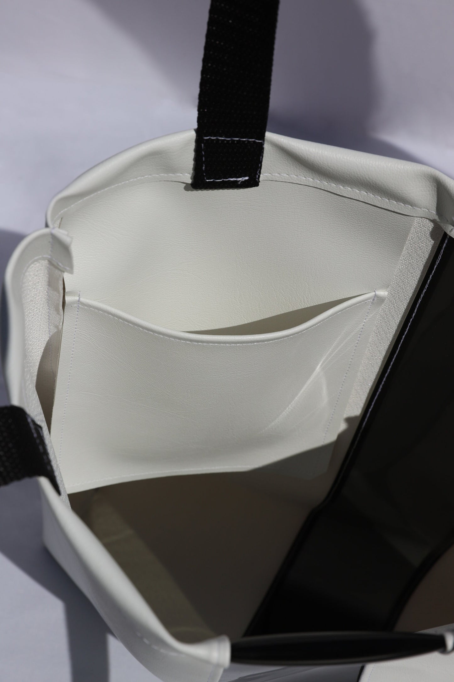 White + Black Stripe Tote Bag