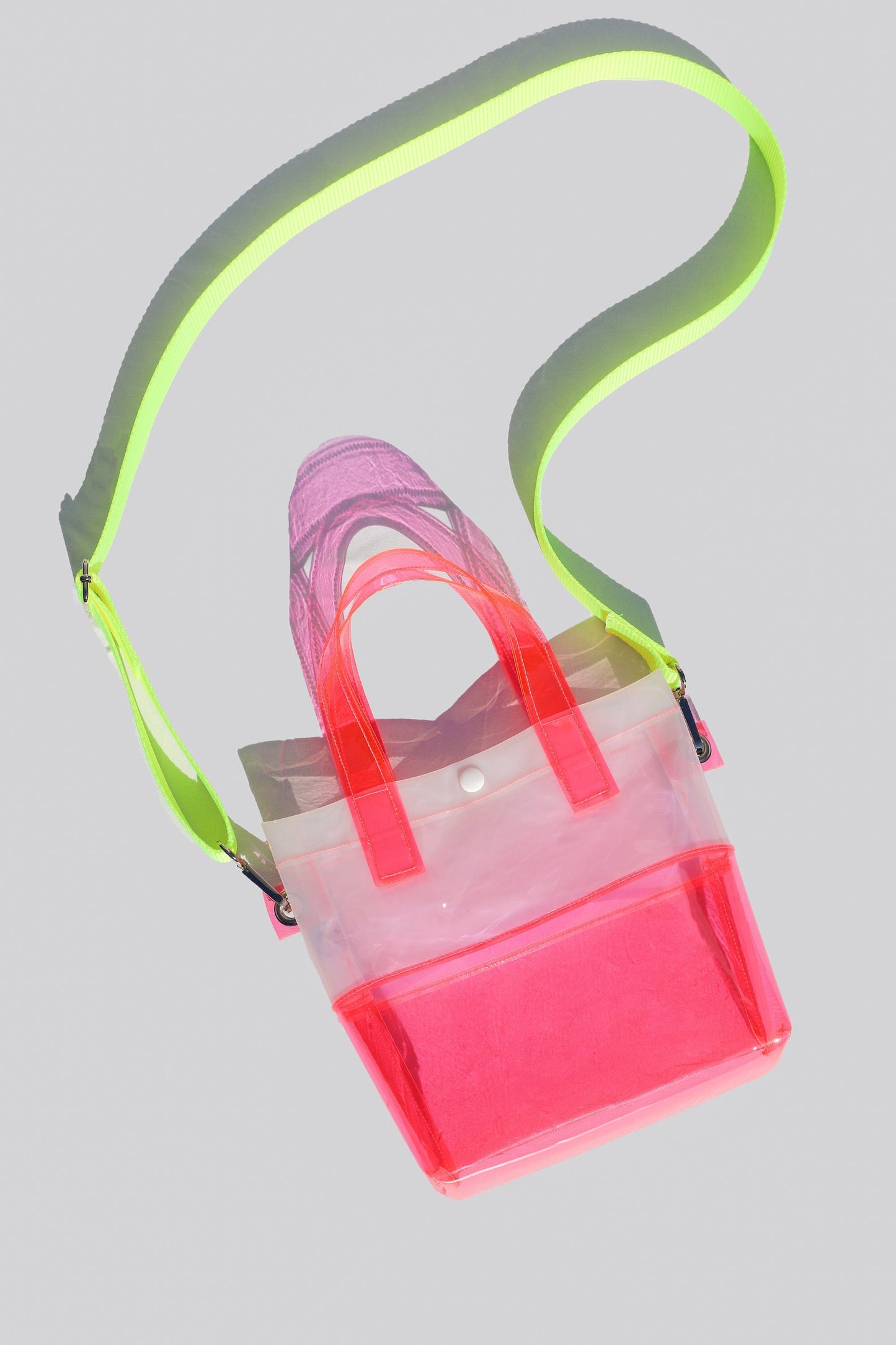 Pink + White Handle Bag