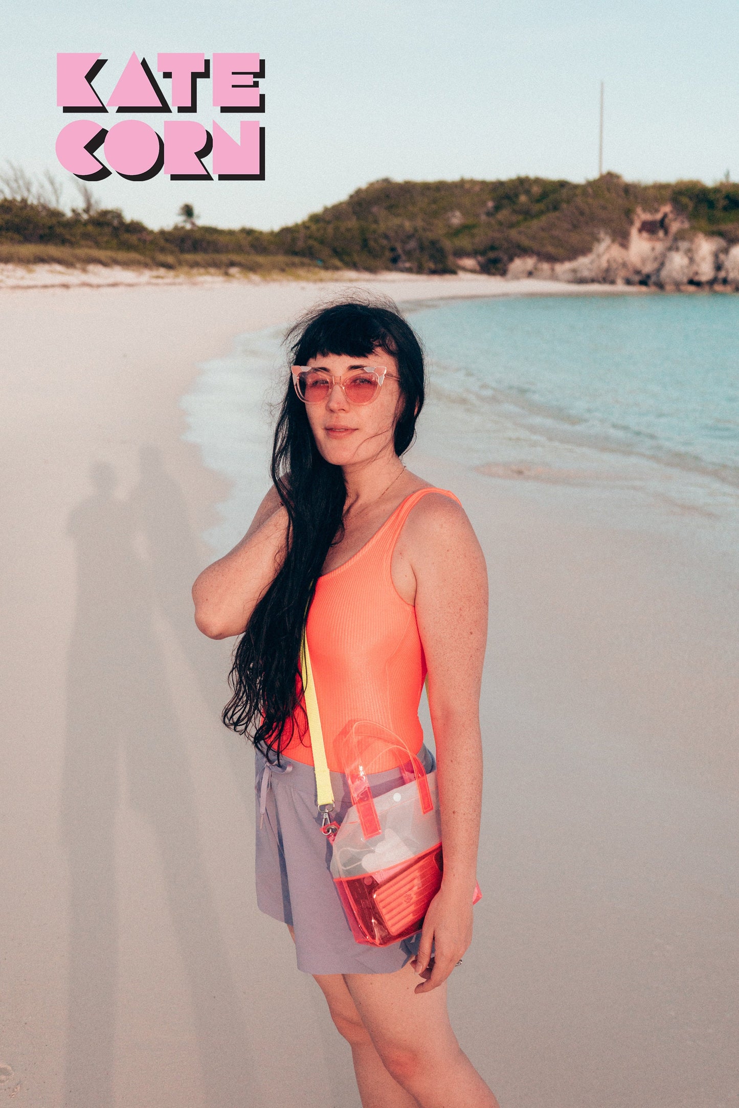 Pink + White Handle Bag