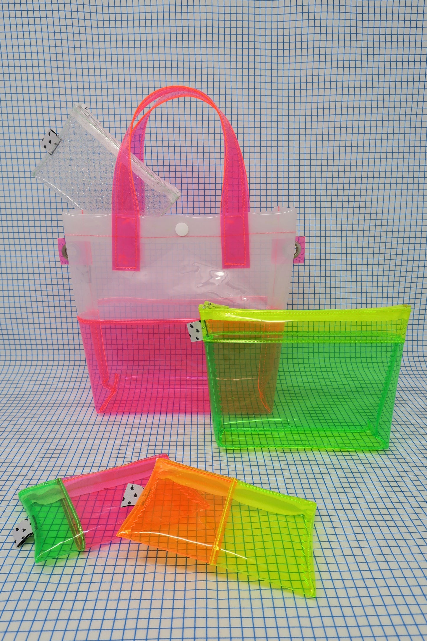 Pink + White Handle Bag