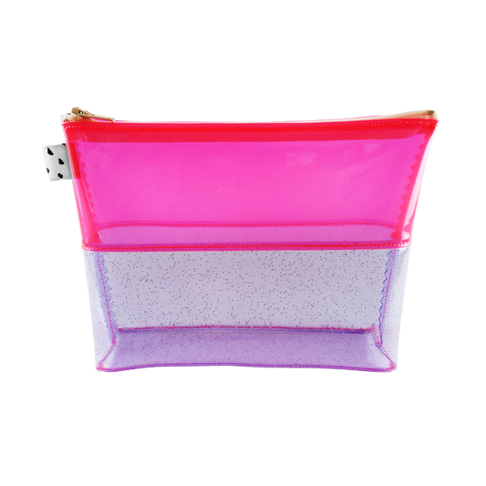 Pink + Purple Glitter Jelly Cosmetic Bag