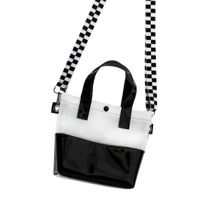 Black + White Handle Bag