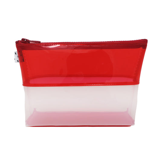 Red + White Jelly Medium Cosmetic Bag