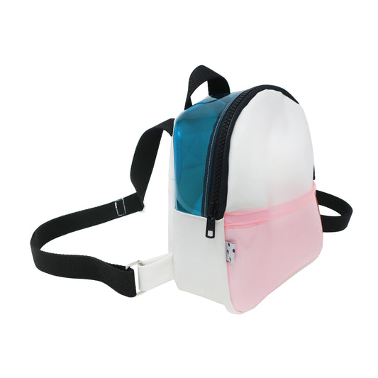 White + Light Pink + Teal Mini Backpack