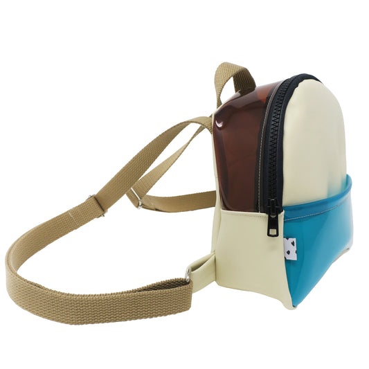 Cream + Teal + Brown Mini Backpack