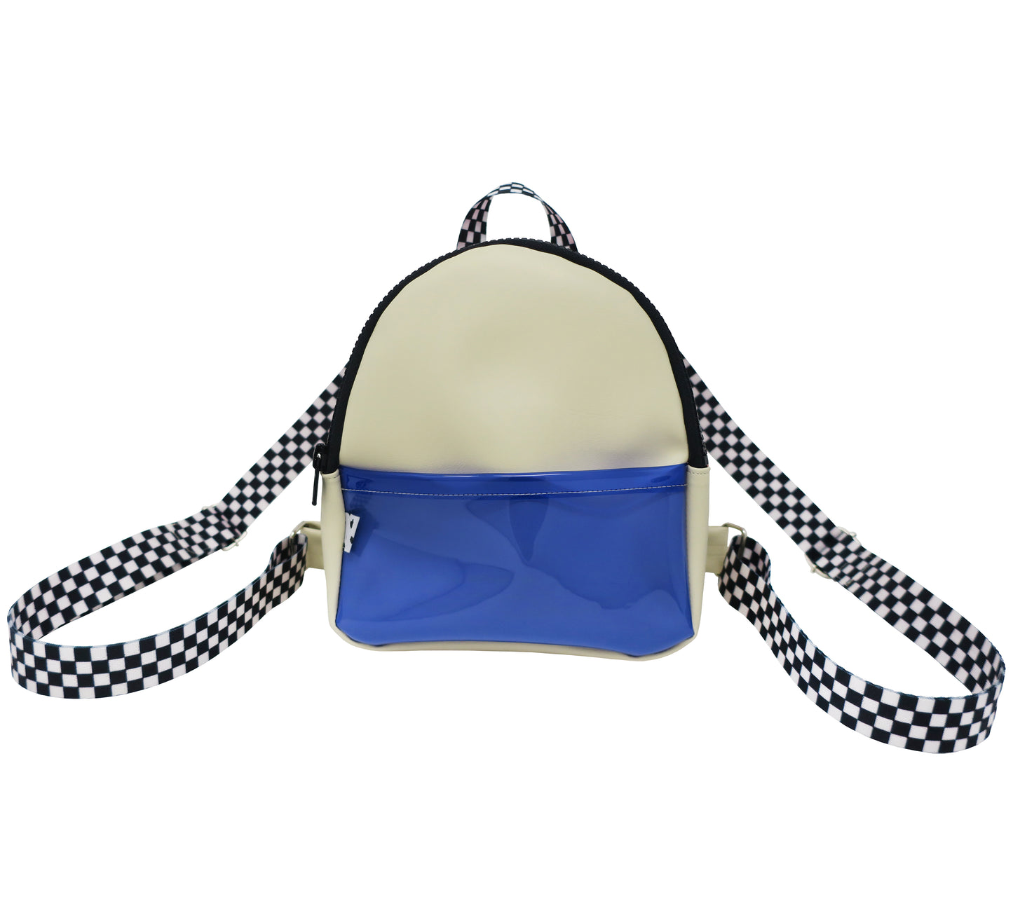Cream + Navy Blue + Pink Mini Backpack