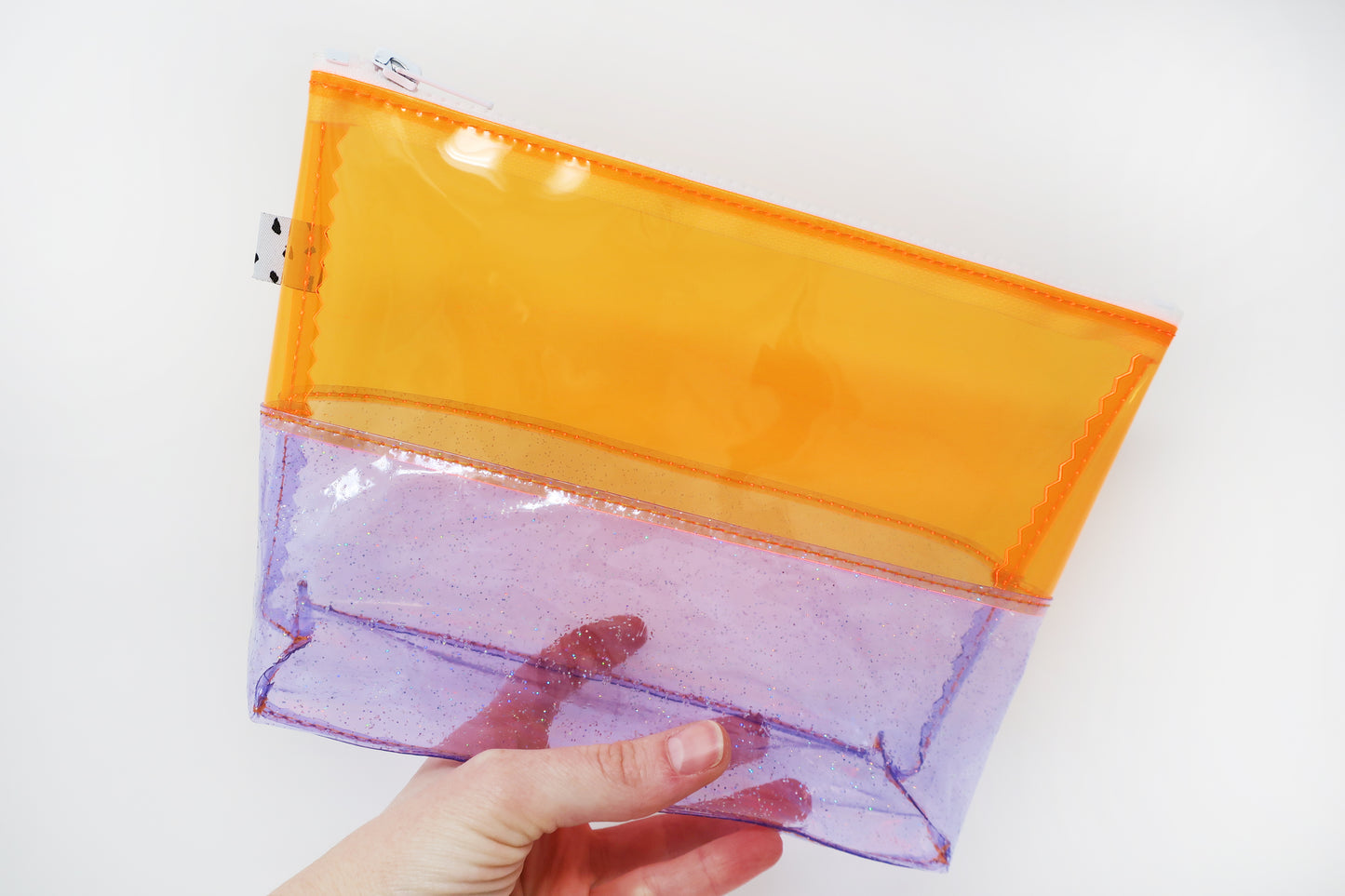 Orange + Purple Glitter Jelly Toiletry Bag