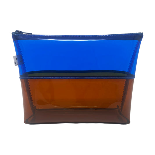 Blue + Brown Jelly Toiletry Bag
