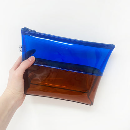 Blue + Brown Jelly Toiletry Bag