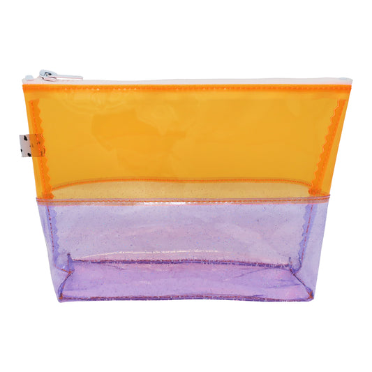 Orange + Purple Glitter Jelly Toiletry Bag