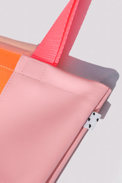 Pink + Orange Stripe Tote Bag