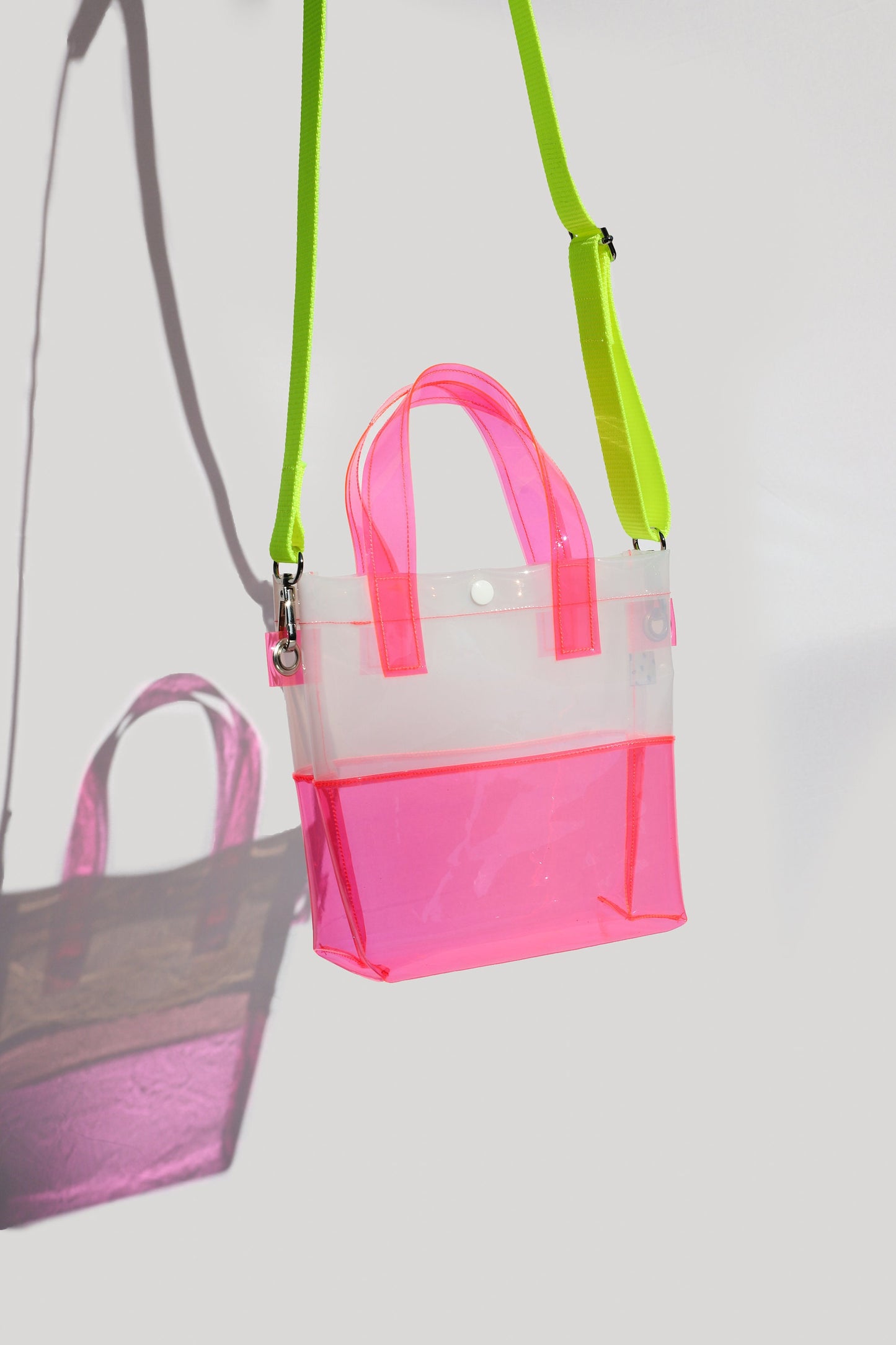 Pink + White Handle Bag