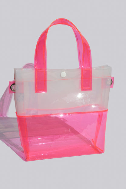 Pink + White Handle Bag